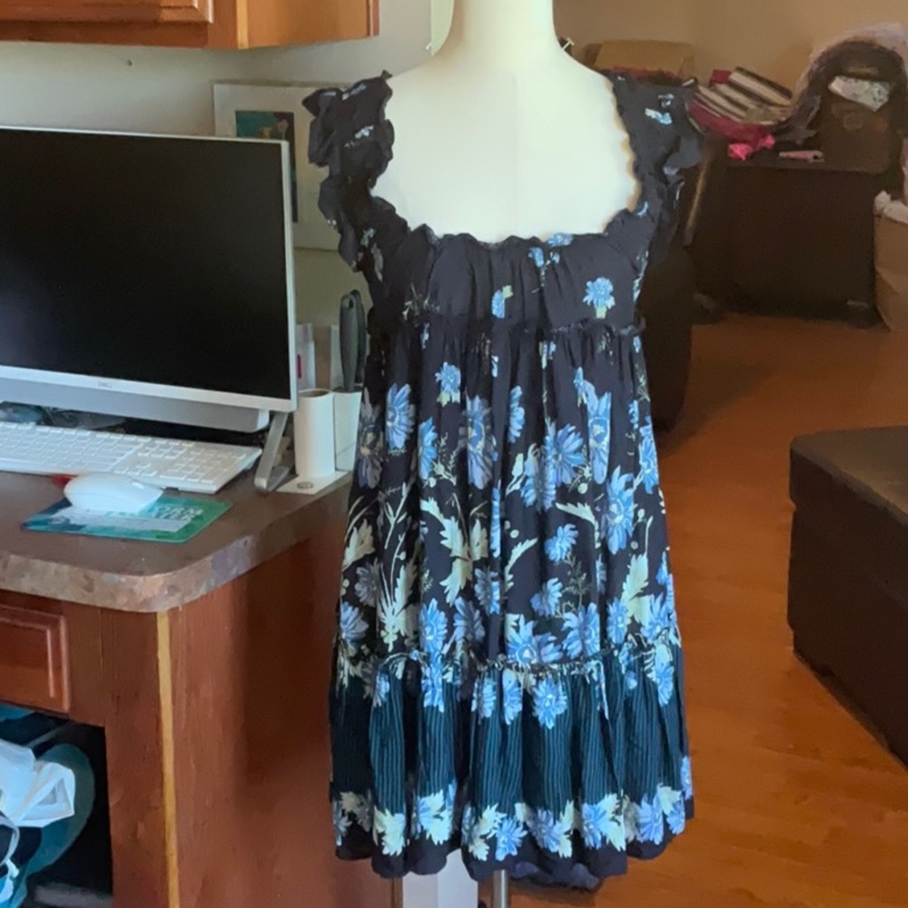 Free People Black Combo Bali Dress in Size S, NWT